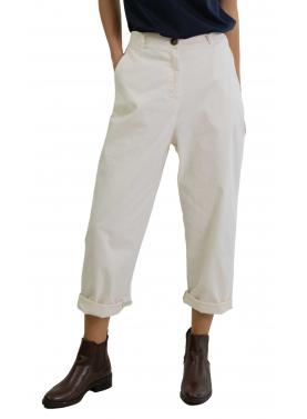 Chino senza pence in cotone con elastico dietro in cotone pesante 